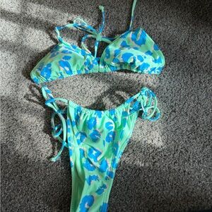 Wild Fable Teal and Blue Bikini Set